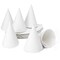 50 Pack White Party Hats for Kids Birthday Supplies, Ice Cream Cone Hat for Painting, Crafts (6 In)